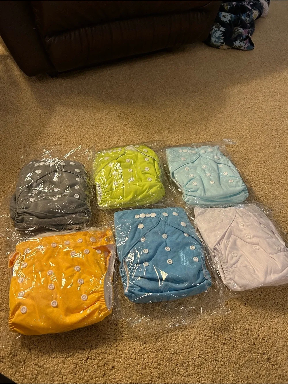 Alva Baby cloth diaper covers with inserts. Size 7 to 33 pounds. 2 inserts each